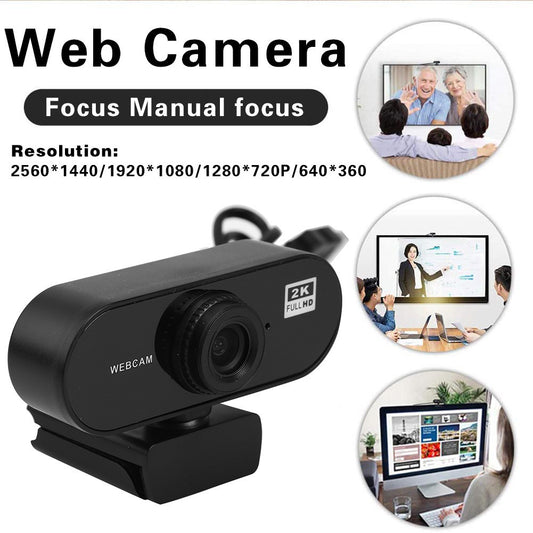 HD 2K Computer Camera USB Computer Webcam Conference Live Webcamer