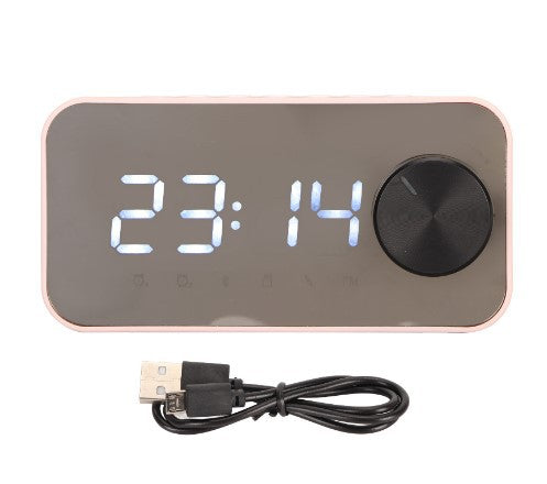 Bluetooth Speaker Extra Bass Portable Small Speaker Mini Clock Outdoor Household Dual Alarm Clock Large Volume