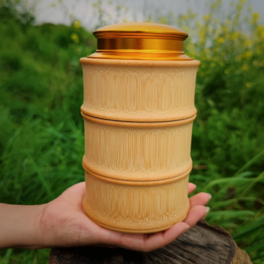 Handmade bamboo storage jar moisture-proof handmade storage jar