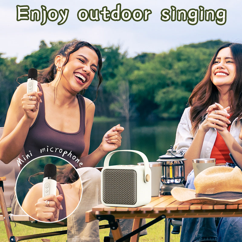 Portable Bluetooth Speaker Home Wireless Karaoke Audio Microphone Dual Microphone Outdoor Singing Small Family KTV