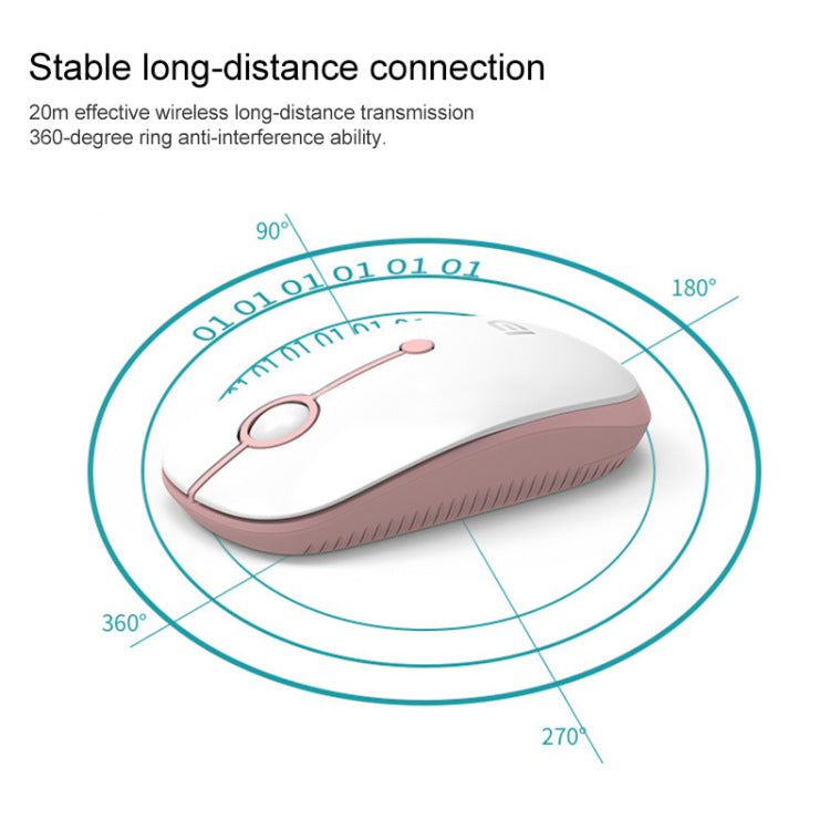 Fude2.4G Bluetooth Dual-Mode Charging Wireless Mouse Cute Computer Laptop Office Mute