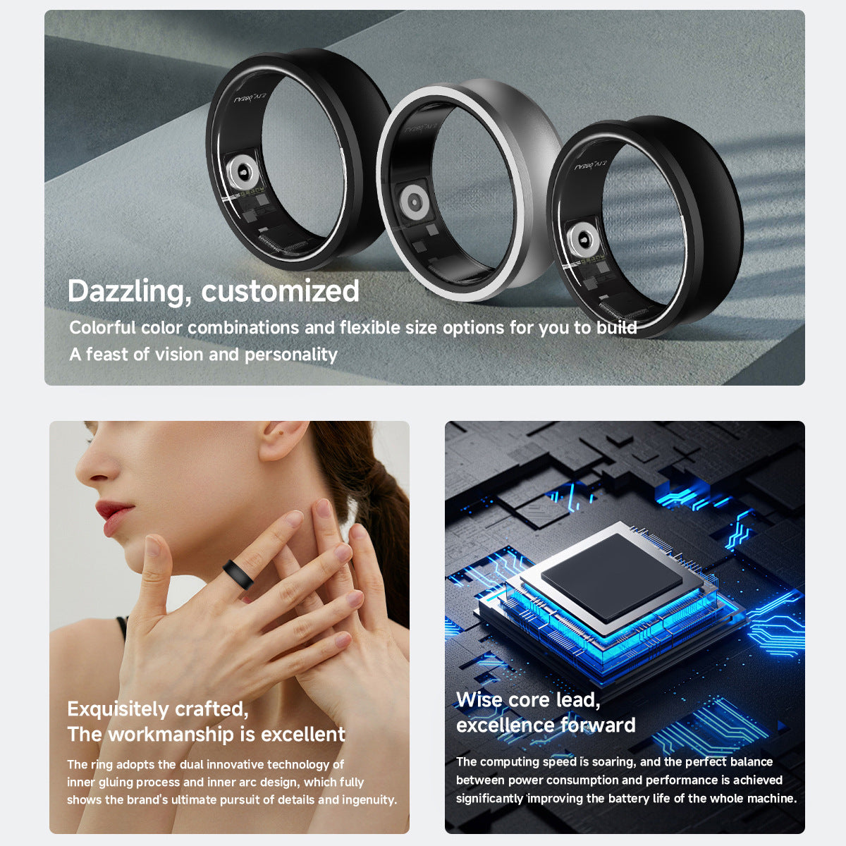 New S1Smart Ring Heart Rate Blood Oxygen Sleep Monitoring Tracking Ring IP68Waterproof and Healthy