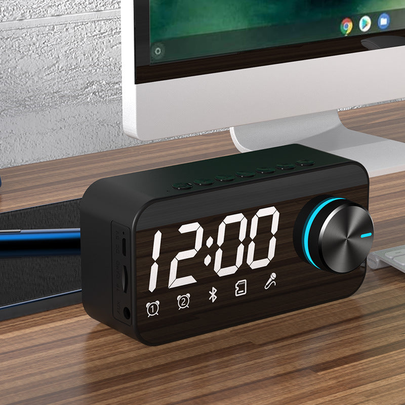 Bluetooth Speaker Extra Bass Portable Small Speaker Mini Clock Outdoor Household Dual Alarm Clock Large Volume