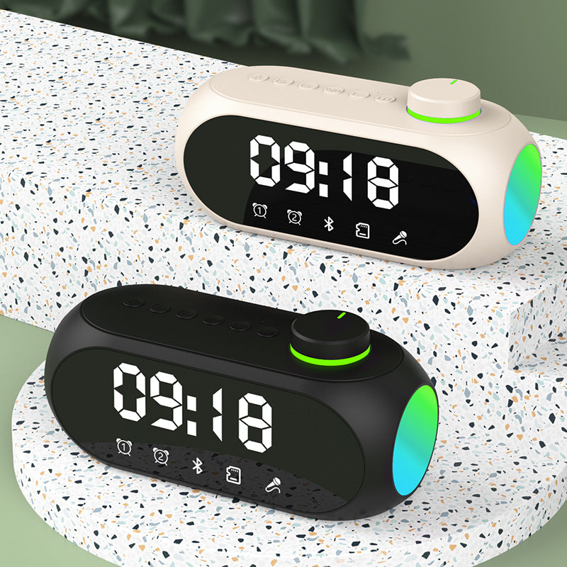 S18 Bluetooth Speaker RGB Alarm Clock Speaker Extra Bass Portable Mini Clock Household Desk Audio