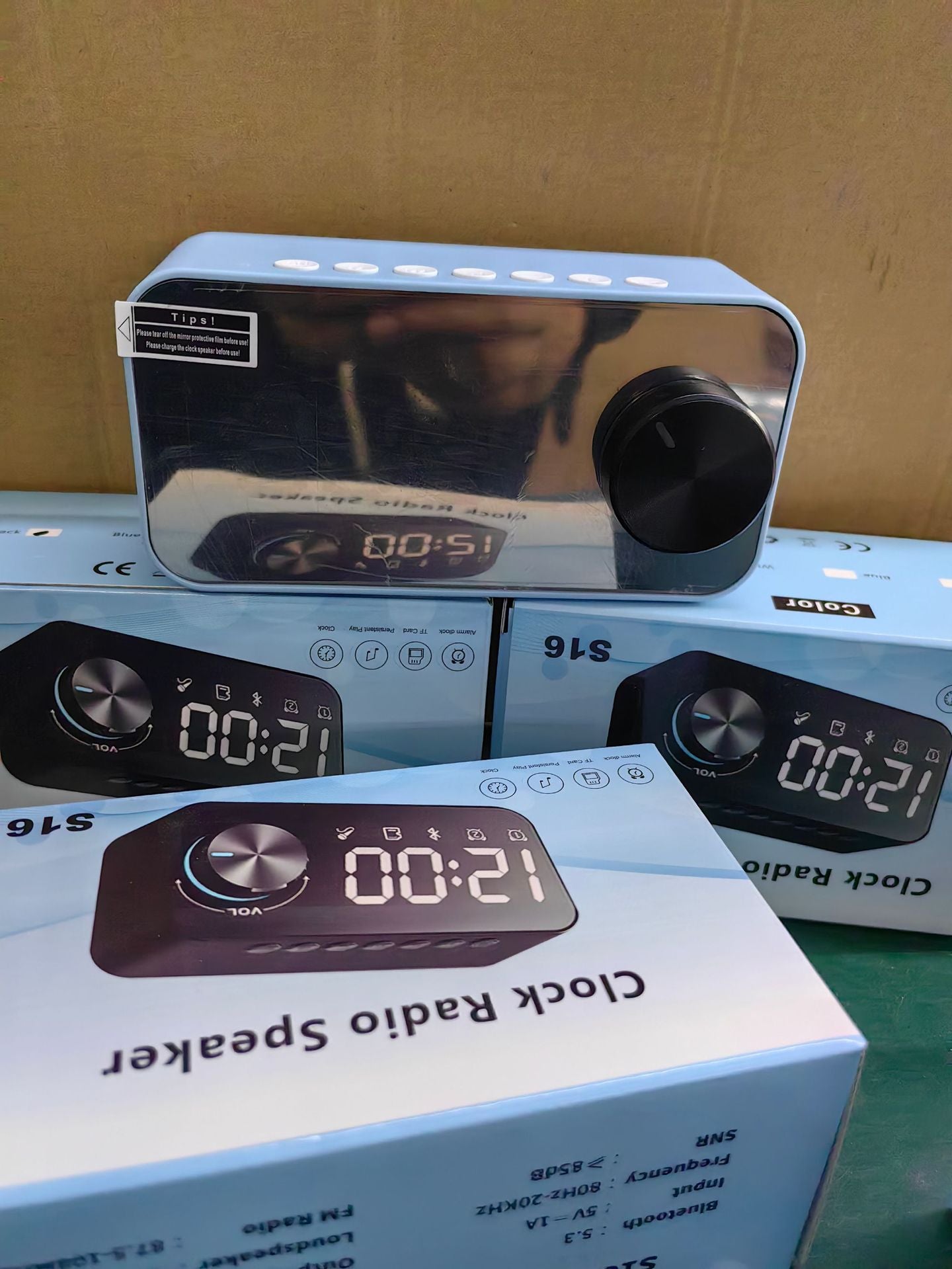 Bluetooth Speaker Extra Bass Portable Small Speaker Mini Clock Outdoor Household Dual Alarm Clock Large Volume