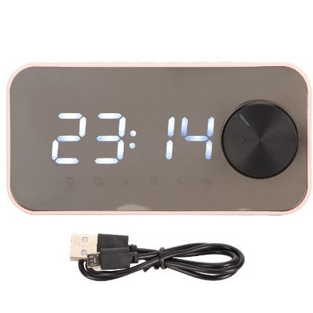 Bluetooth Speaker Extra Bass Portable Small Speaker Mini Clock Outdoor Household Dual Alarm Clock Large Volume