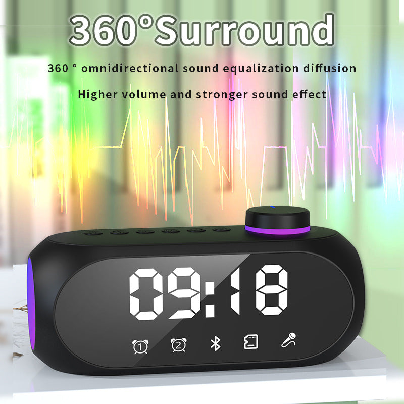 S18 Bluetooth Speaker RGB Alarm Clock Speaker Extra Bass Portable Mini Clock Household Desk Audio