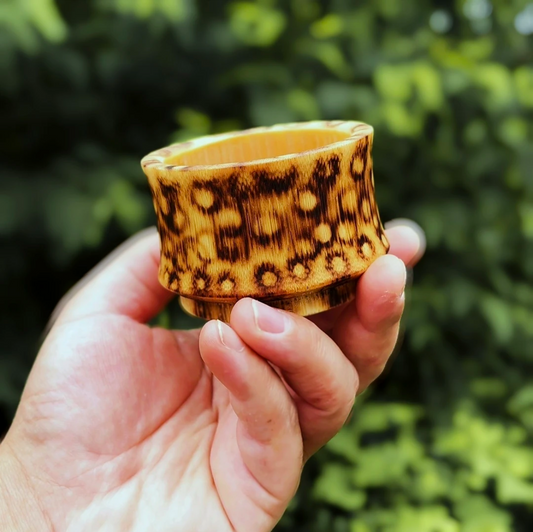 Handmade bamboo tea cups made from natural bamboo, carbonized bamboo tea cups