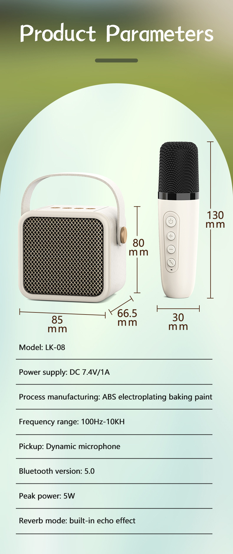 Portable Bluetooth Speaker Home Wireless Karaoke Audio Microphone Dual Microphone Outdoor Singing Small Family KTV