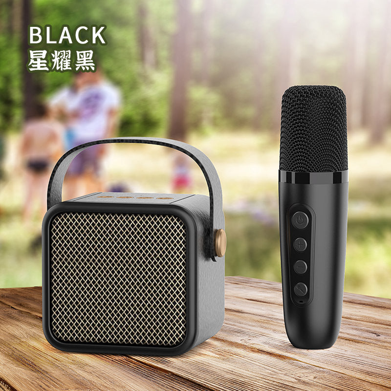 Portable Bluetooth Speaker Home Wireless Karaoke Audio Microphone Dual Microphone Outdoor Singing Small Family KTV