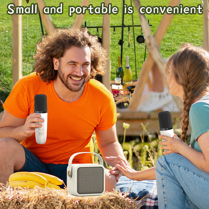 Portable Bluetooth Speaker Home Wireless Karaoke Audio Microphone Dual Microphone Outdoor Singing Small Family KTV