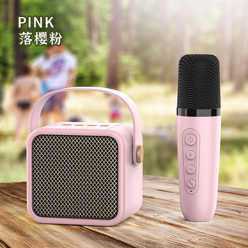 Portable Bluetooth Speaker Home Wireless Karaoke Audio Microphone Dual Microphone Outdoor Singing Small Family KTV