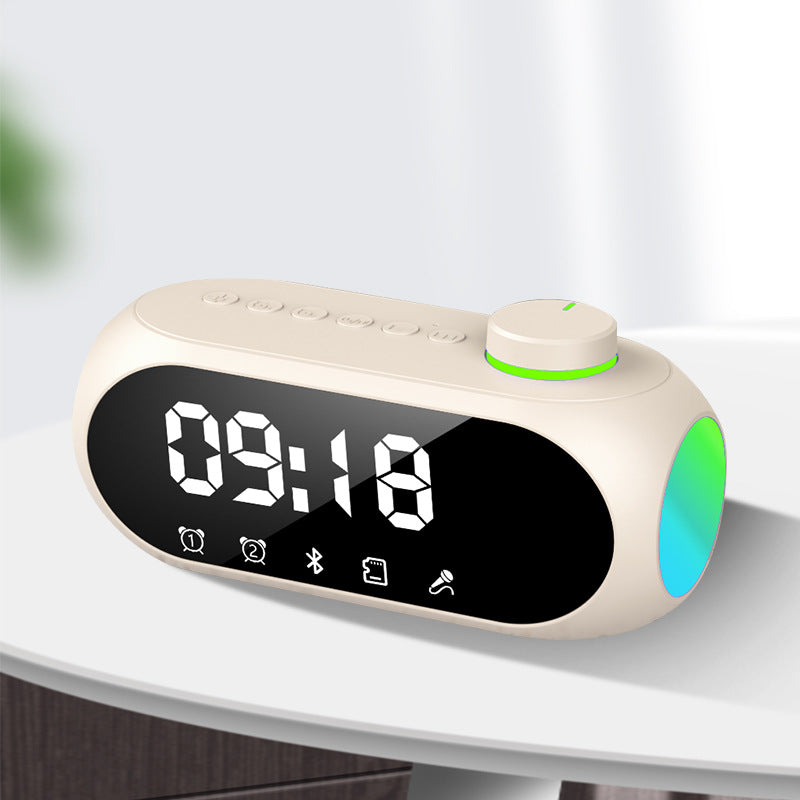 S18 Bluetooth Speaker RGB Alarm Clock Speaker Extra Bass Portable Mini Clock Household Desk Audio