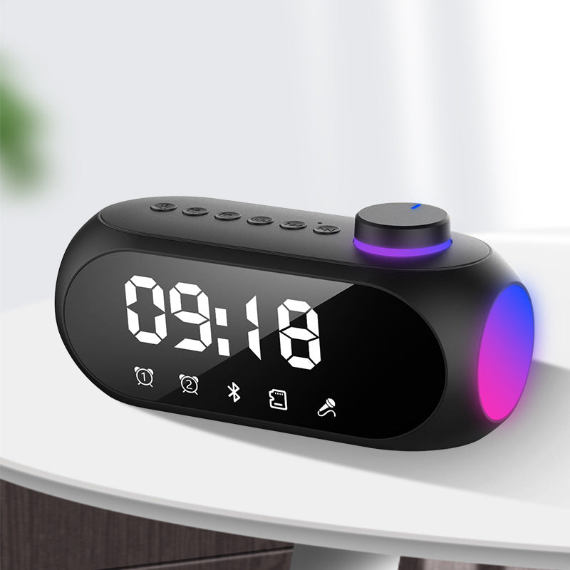 S18 Bluetooth Speaker RGB Alarm Clock Speaker Extra Bass Portable Mini Clock Household Desk Audio